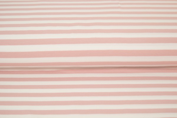 Jersey Streifen - Stripes Rosa - Weiss