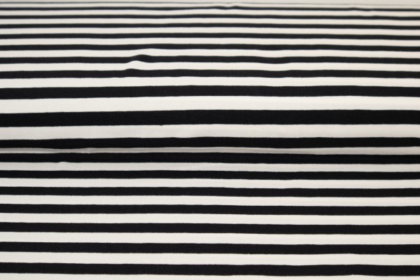 Jersey Streifen - Stripes Schwarz - Weiss